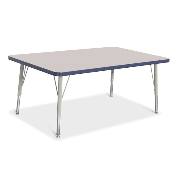 Jonti-Craft Berries Rectangle Activity Table, 30 in. x 48 in., E-height, Freckled Gray/Navy/Gray 6473JCE112 - main